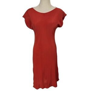 PETER COHEN 100% Silk Midi Slip Dress in Rust PLEASE READ
